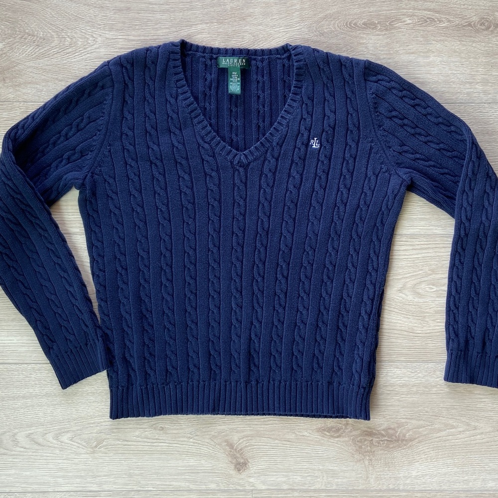 Women’s Lauren Ralph Lauren V-Neck Sweater-Size PM